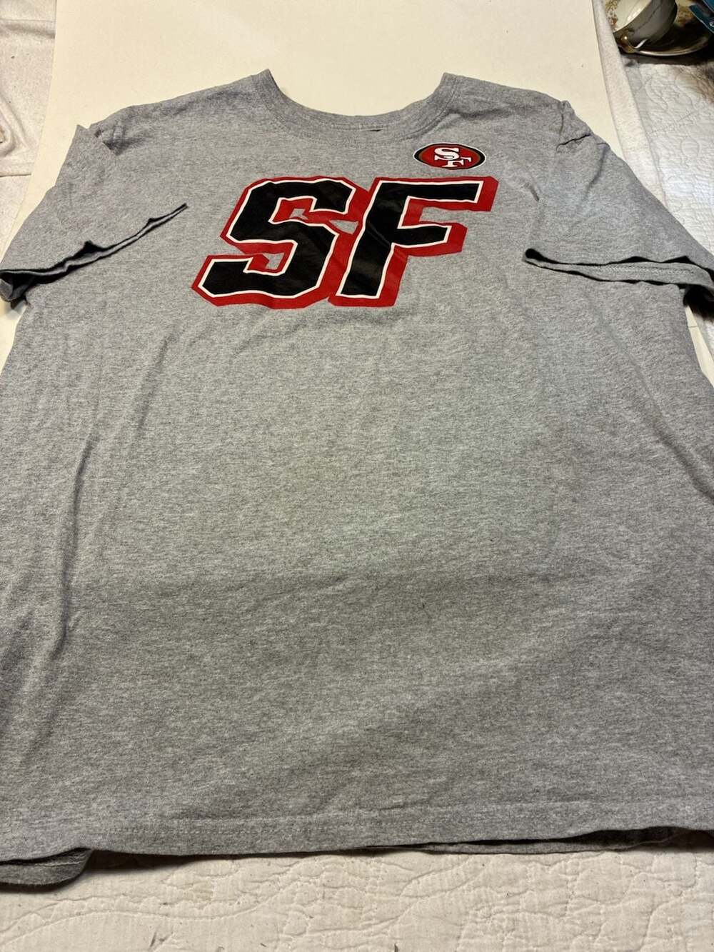 NFL Team Apparel San Francisco 49ers Size L Gray Graphic T-Shirt